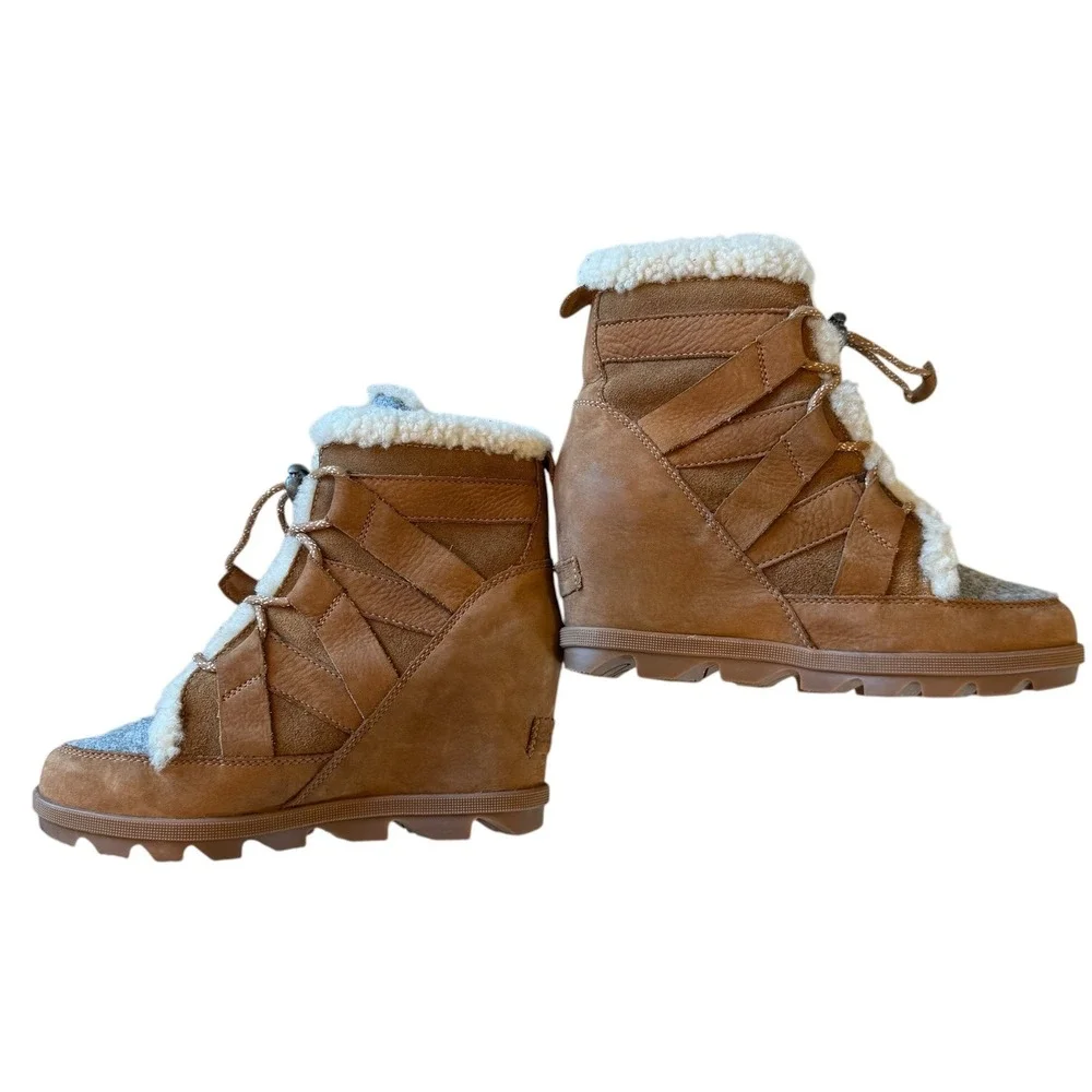 Sorel Joan of Arctic II Sherling Wedge Boots Women's 7.5